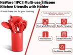 HaWare 11 PCS Silicone Cooking Utensils Set, Heat Resistant Kitchen Utensils - Image 3
