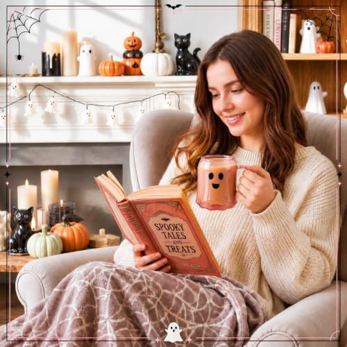 Didaey 4 Pcs Halloween Boo Ghost Coffee Mugs Pink Novelty Spooky Cups - Image 4