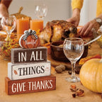 4 Pcs Fall Tiered Tray Decor, Wooden Fall Decorations for Home - Image 6