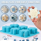 HKNMTT Snowflake Christmas Silicone Mold 12 Cavity 6 Shapes for Holiday Soap Chocolate Cocoa Bomb Ice Candy Oreo Covered Jello Xmas Winter Wax, Oven Safe Baking Frozen Moulds DIY Candle Craft Set - Image 2