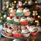 SANNIX 450pcs Christmas Cupcake Liners, Christmas Santa Snowman Gingerbread - Image 4