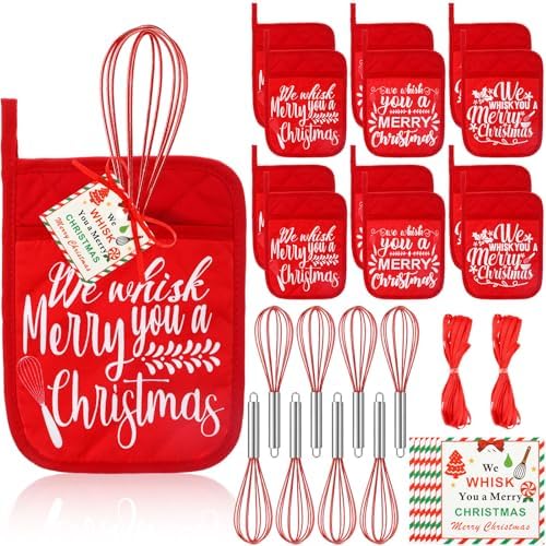 LemonRoad 12 Sets Christmas Whisk Baking Gift Set, Classic, Red by Unknown