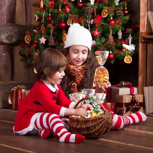 YUJUN 160PCS Christmas Cellophane Treat Bags Winter Party Favor Supplies - Image 5