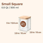 ComSaf 0.8 Qt Glass Food Storage Jars Set of 6, Pantry Organization Jar - Image 2