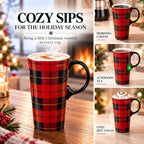 Topadorn 17oz Ceramic Travel Mug with Lid, Christmas Coffee Mug - Image 4