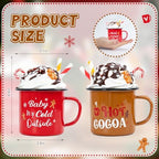 2 PCS Hot Cocoa Tiered Tray Mug Decor Set with Faux Whipped - Image 2