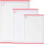 Kikcoin Plastic Cutting Boards for Kitchen, 3-Piece Large Cutting Board Set by Kikcoin