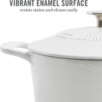 MARTHA STEWART Gatwick 7-Quart Enamel Cast Iron Dutch Oven – Linen Color - Image 3