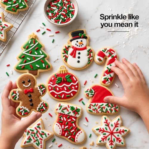 Christmas Sprinkles for Baking, 10 oz – Holiday Cookie Decorations - Image 3