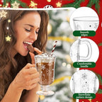 Sliner 6 Pcs Glass Coffee Mugs, Gingerbread Man Irish Mugs with Handle - Image 4