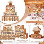 Moucuny 4 Pcs Christmas Gingerbread Table Decorations Wooden Block Signs - Image 3