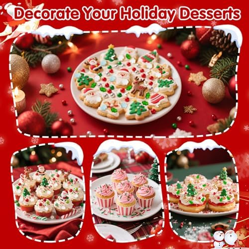 Edible Christmas Sprinkles for Cake Decorating,Winter White Blue Snowflake - Image 5