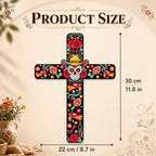 Day of The Dead Decorations - 2PCS Dia de Los Muertos Cross Wall Decor - Image 2