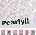White Edible Cake Pearls Sprinkles with Claw Pen for Cake Decorating, 180g - Image 4