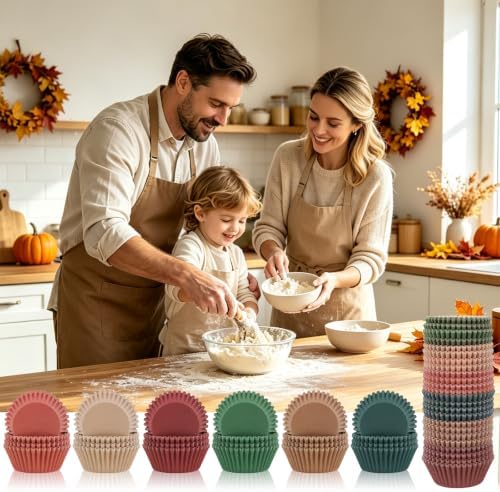 600 Pcs Fall Cupcake Liners, Autumn Paper Baking Cups, 6 Colors - Image 7