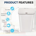 SIMPLI-MAGIC 79502 13 Gallon Touchless Sensor Trash Can, Rectangle Garbage Bin - Image 6