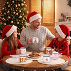 Sawysine 6 Pink Gingerbread Christmas Mugs, 12 oz Ceramic Holiday Cups - Image 4