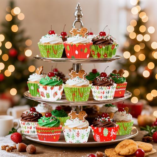 SANNIX 450pcs Christmas Cupcake Liners, Xmas Candy Baking Cups Cupcake Wrappers Paper Wraps Muffin Liners for Christmas Holiday Birthday Party Candy Cake Decorations Supplies(9 Designs) - Image 5