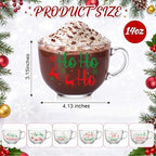Patelai Glass Christmas Coffee Mugs 14 oz Snowflake Tree, 12 Pcs, Cute - Image 3