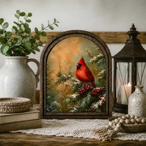 Christmas Cardinal Arched Table Sign, Rustic Winter Farmhouse Decor - Image 7