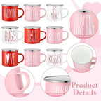 Mumufy 9 Pcs Valentine's Day Coffee Mugs 12 oz Valentine's Day Enamel Mug Romantic Coffee Mug Outdoor Camper Mug Kiss Love Sign Camping Tea Cup for Valentine's Day Party Campfire - Image 4