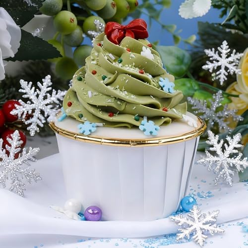 Winter Frozen Snowflake Sprinkles for Cake Decorating 5 oz, Christmas & Holiday Blue and White Sprinkles Edible Jimmies Nonpareils and Sanding Sugar for Cookies, Baking, Cakes, Cupcakes Desserts Decorating - Image 6
