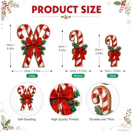 Christmas Decorations Indoor, 3pcs Christmas Candy Home Decor - Image 4