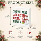 Snowflakes Are Kisses From Heaven Wood Box Sign, Winter Snowman Decor - Image 3