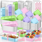 LemonRoad Mini Loaf Pan with Lids and Spoons, Macaron Colors, 240 Sets by Unknown