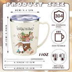 Didaey 6 Pcs Christmas Coffee Mugs Cups 11 oz Christmas Stainless Steel Tumbler Vacuum Insulated Coffee Cups with Handle Lid Straw Wine Mug for Winter Xmas Gift Holiday Party Supplies(Neutral) - Image 2