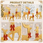 Christmas Reindeer Home Decor, 3pcs Farmhouse Christmas Decorations Indoor - Image 3