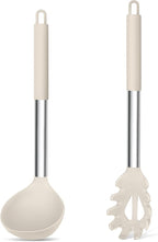 TeamFar Silicone Soup Ladle and Pasta Fork Set, Serving Soup, Non-Toxic & by TeamFar