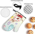 LOKMU Oven Mitts and Pot Holders Set of 3, Smiley Bunny - Image 4