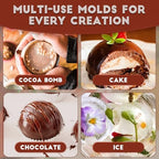 HKNMTT Hemisphere Silicone Molds 3 Inch for Hot Cocoa Chocolate Bombs Valentines Semi Ball Making Kit Cake Decor Mould, Food Grade Non-stick Kitchen Baking Supplies Oven Safe - Image 5