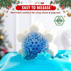 HKNMTT Snowflake Christmas Silicone Mold 12 Cavity 6 Shapes for Holiday Soap Chocolate Cocoa Bomb Ice Candy Oreo Covered Jello Xmas Winter Wax, Oven Safe Baking Frozen Moulds DIY Candle Craft Set - Image 3