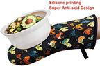 Oven Mitts Gloves 1 Pair Heat Resistant 480 ℉ Non Slip Clear Silicone Printed - Image 5