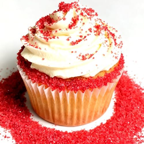 Edible Red Sanding Sugar Sprinkles 142g/ 5.01oz Sugar Crystals for Cake Decorating Candy Baking Decorations Ice Cream Toppings and Cookie Decorating for Valentines Halloween Christmas - Image 7