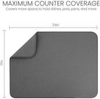 Bellemain XL Dish Mat 24" x 17" Microfiber Dish Drying Mat, Super absorbent - Image 2