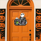 Halloween Christmas Nightmare Decorations Hanging Wooden Door Sign - Image 3