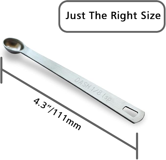 5PCS 1/8 Teaspoon Single Tiny Measuring Spoon, Small Individual Stainless Steel - Image 2