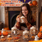 Tioncy 4 Pcs Halloween Coffee Mugs Ghost Glass Cups - Image 3