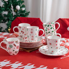 Christmas Coffee Mug,16oz Ceramic Holiday Coffee Mug Cup Set, Porcelain Mugs Set of 6, Coffee Mugs set for Coffee, Water, Milk, Tea and Hot Cocoa, Dishwasher and Microwave Safe - Image 5