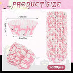 600 Pack Halloween Cupcake Liners Pink Ghost Baking Cups Standard Size Muffin Liners for Halloween Party Candy Cake Decorations Supplies - Image 2
