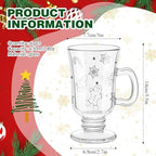 Sliner 6 Pcs Glass Coffee Mugs, Gingerbread Man Irish Mugs with Handle - Image 3