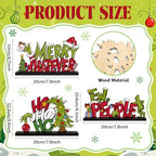3 Pcs Christmas Table Decorations, Wooden Christmas Decor Indoor - Image 3