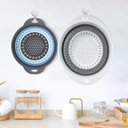Collapsible Colander Set, Square Round Triangles Silicone Kitchen Strainer - Image 6