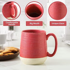 HASENSE 15 Ounce Porcelain Coffee Mugs Set of 4 with Large Handle Perfect for Coffee, Tea, Milk, Chocolate and Latte, Unqiue Glaze Ceramic Coffee Cups Set for Man and Woman, Colorful - Image 4