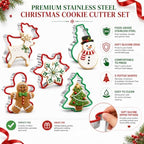 Christmas Cookie Cutter Set, 5-Piece Stainless Steel with Soft Edges - Image 2