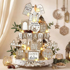 Shellwei 20 Pcs Eid Mubarak Tiered Tray Decor Ramadan Mubarak Table Decor - Image 5