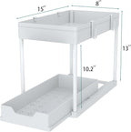 DEKAVA Cabinet, 2 Pack Under Sink Organizer, 2 Tier Sliding Bathroom Kitchen - Image 2